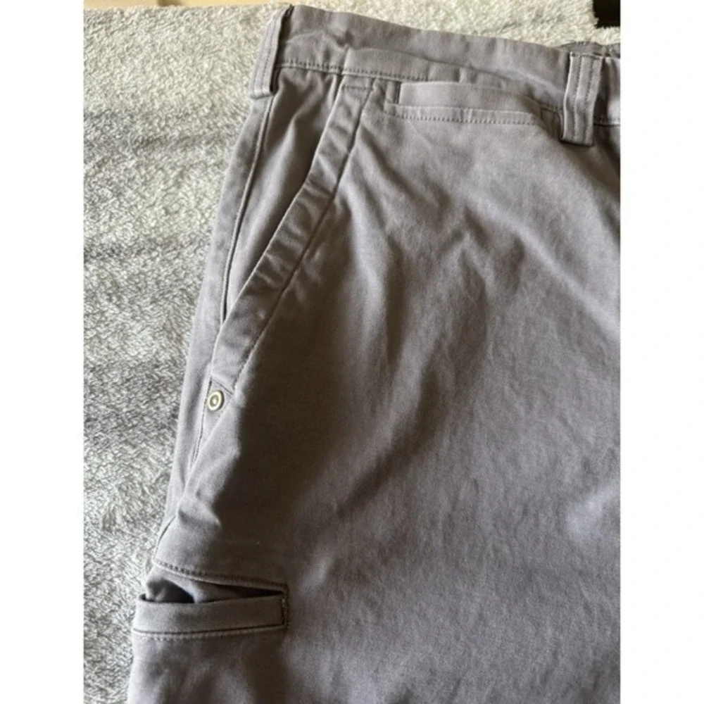 Duluth Trading Co Relaxed Fit Work Pants Grey Brown Cotton Stretch 36x30 Utility